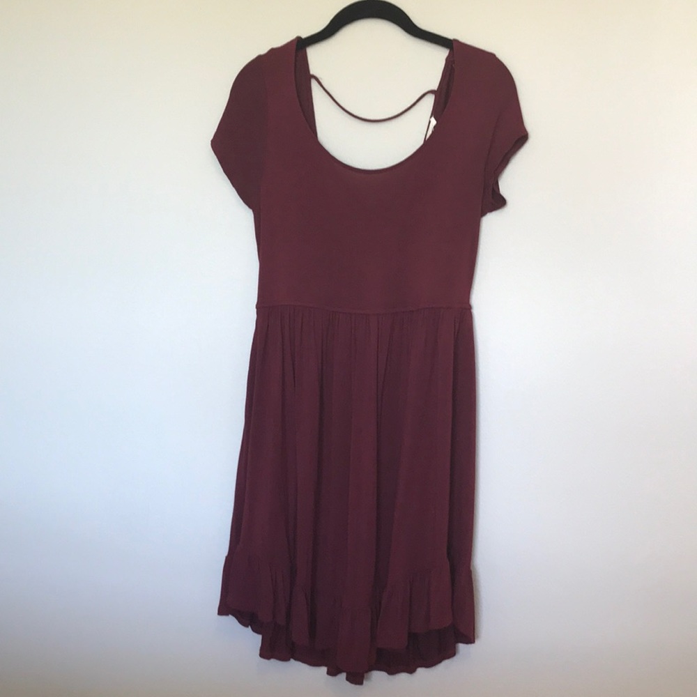 Wine red soft dress